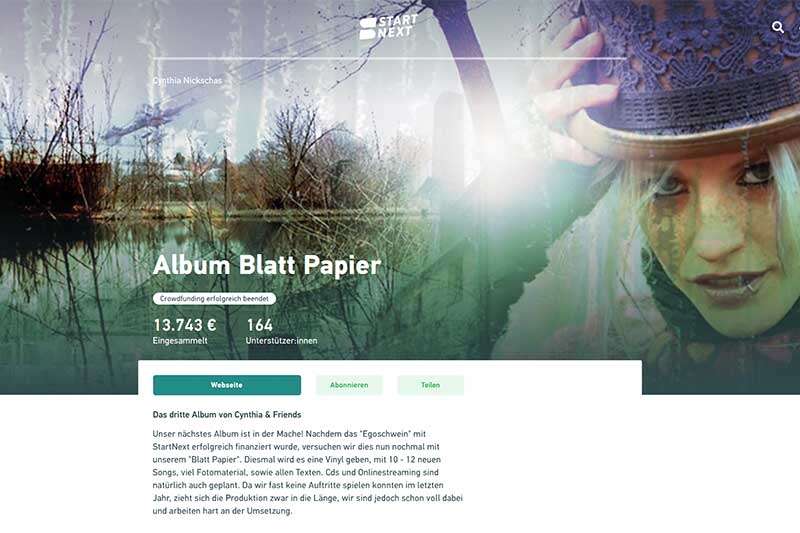 Crowdfunding – Blatt Papier